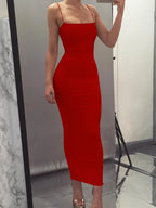 Vestido de tirantes con escote cuadrado A las Seis