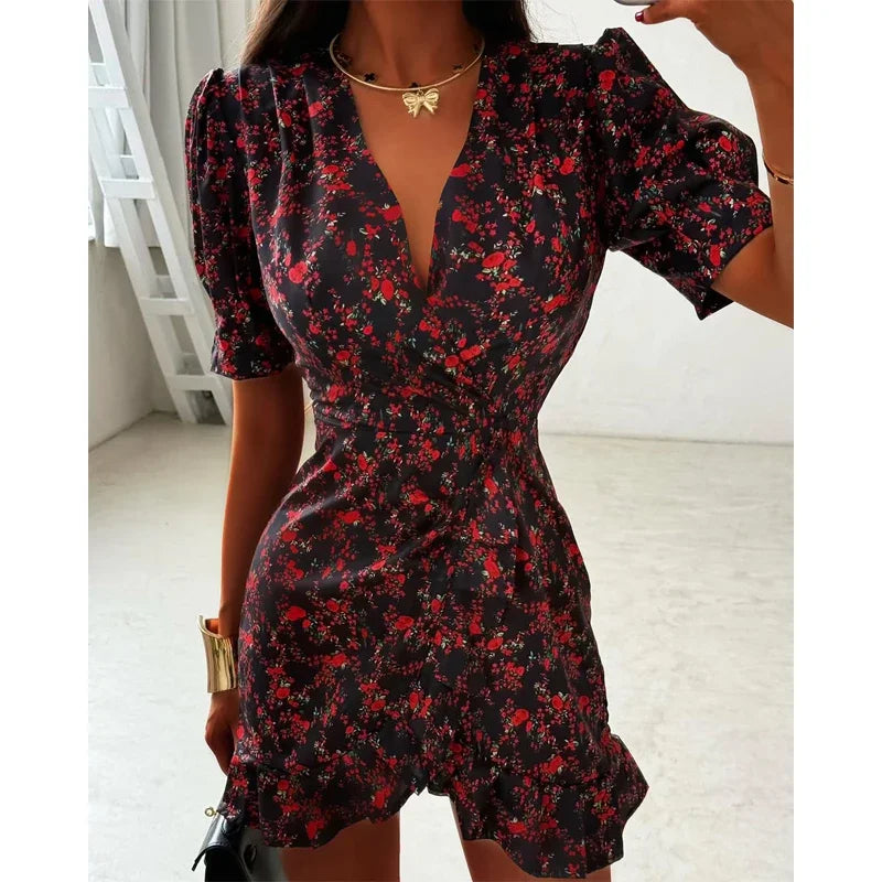Lemon Kiss Ruffle Mini Dress