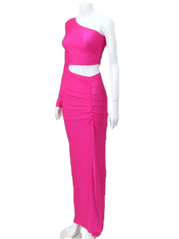 Jaw Drop One-Shoulder Maxi Dress