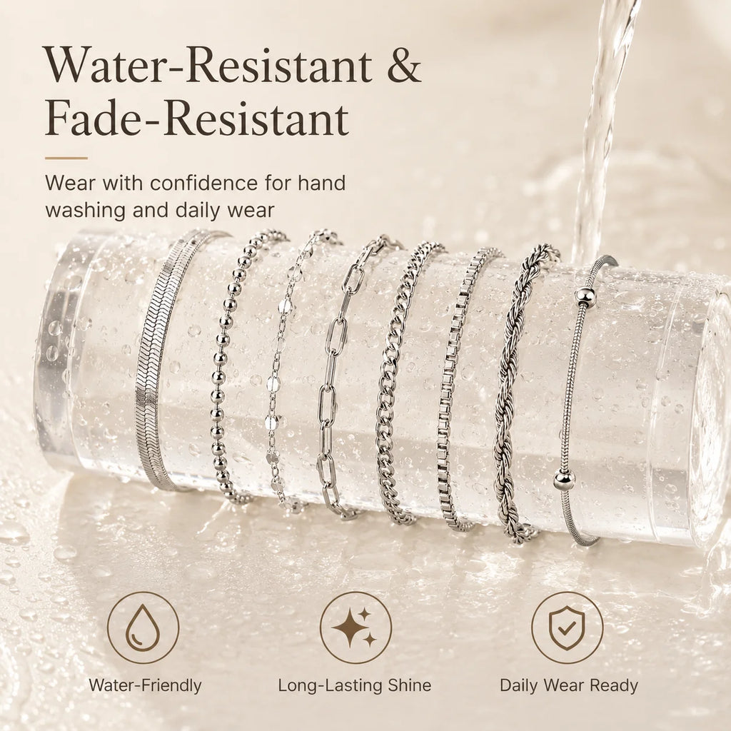 Liquid Silver-Tone Layering Bracelet