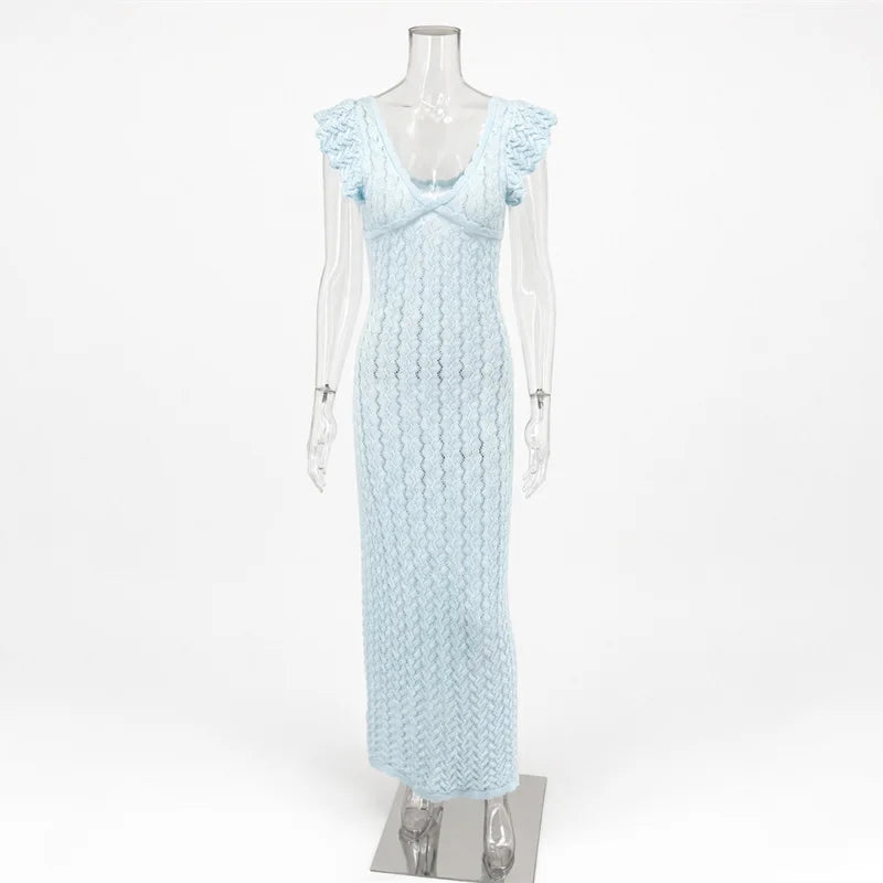 Sun Kissed Open-Knit Maxi Dress