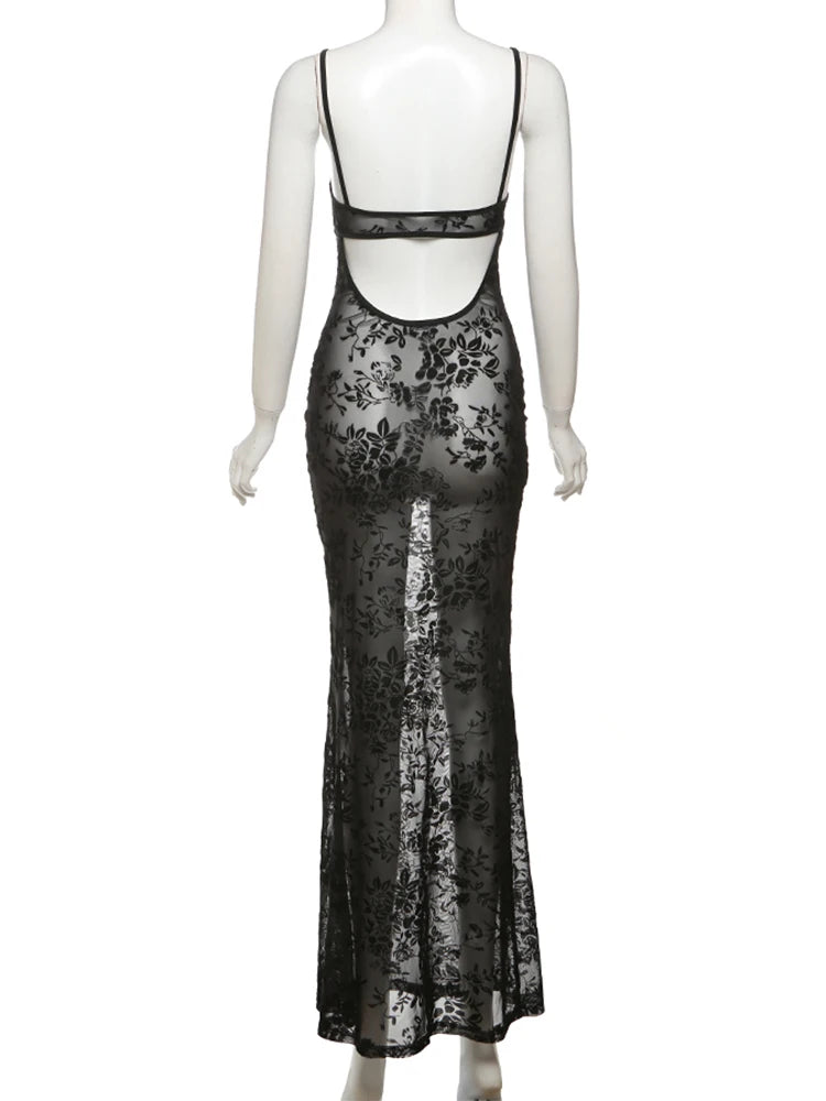 Now You See Me Sheer Floral Dress
