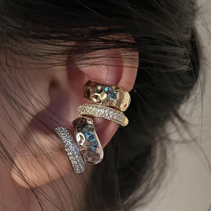 Duet Hammered & Pavé Ear Cuff