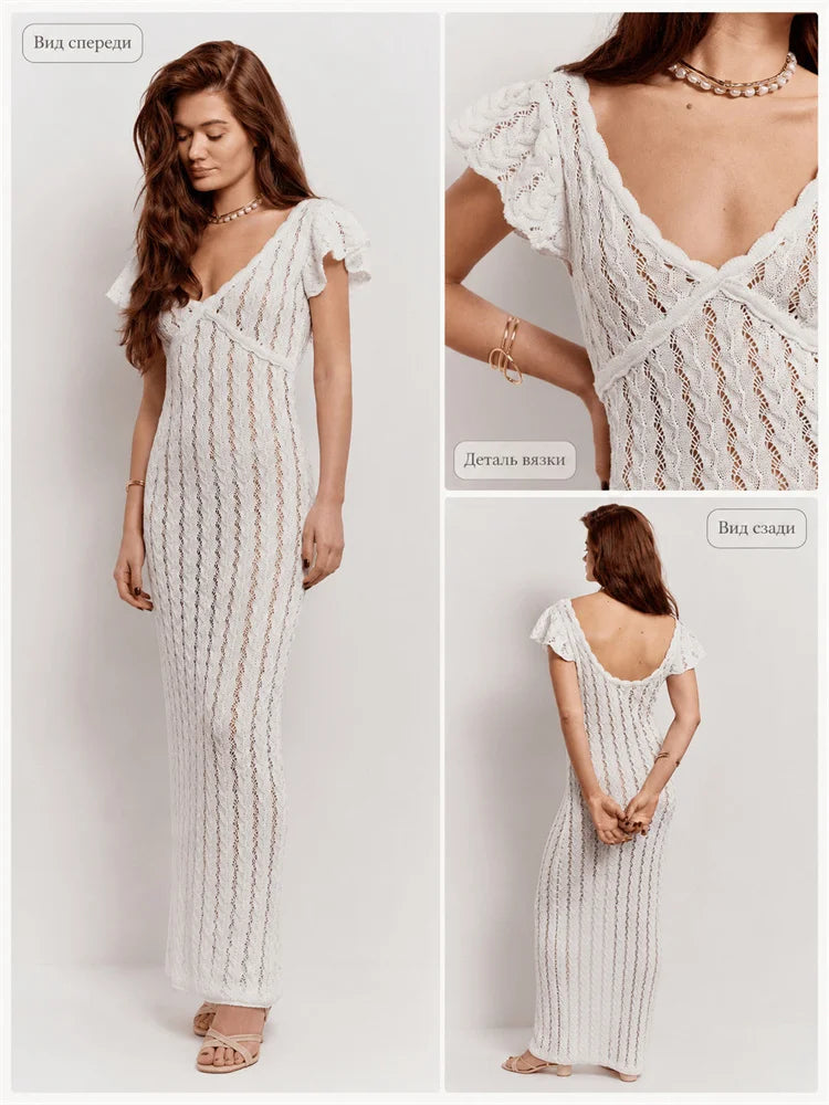 Sun Kissed Open-Knit Maxi Dress