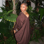 Make An Entrance Cape-Sleeve Mini Dress