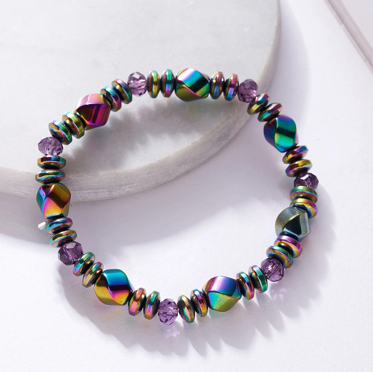 Prism Iridescent Beaded Bracelet