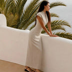 Clean Slate Structured V-Neck Dress