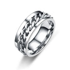 Edge Chain Spinner Ring