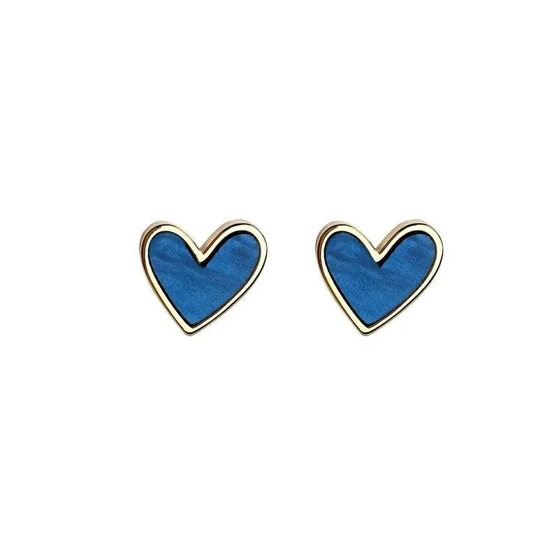 Pendientes de botón con corazón Amor