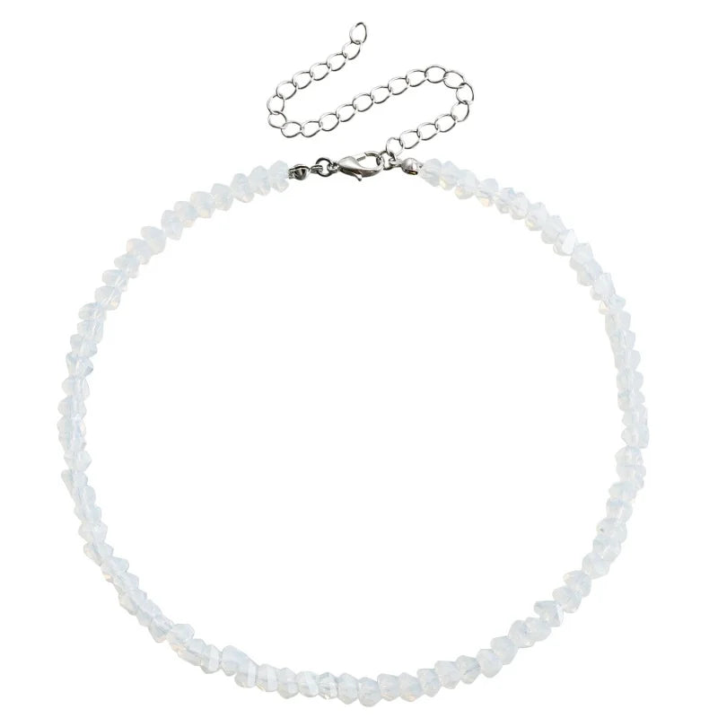 Halo Crystal-Glass Beaded Choker