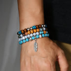 Nomad Turquoise-Tone Beaded Bracelet Stack