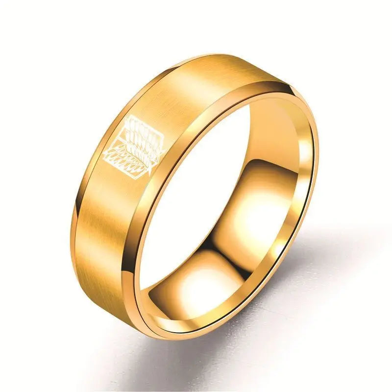 Midnight Wings Engraved Band Ring