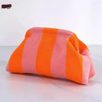 Showtime Striped Frame Clutch