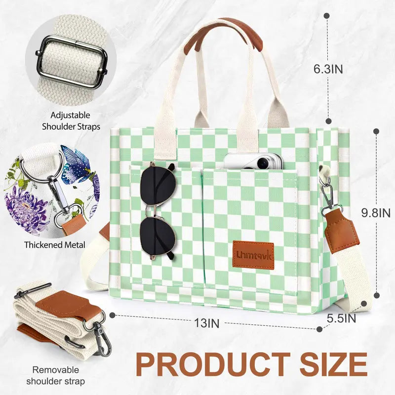 Checkmate Checkered Pocket Tote