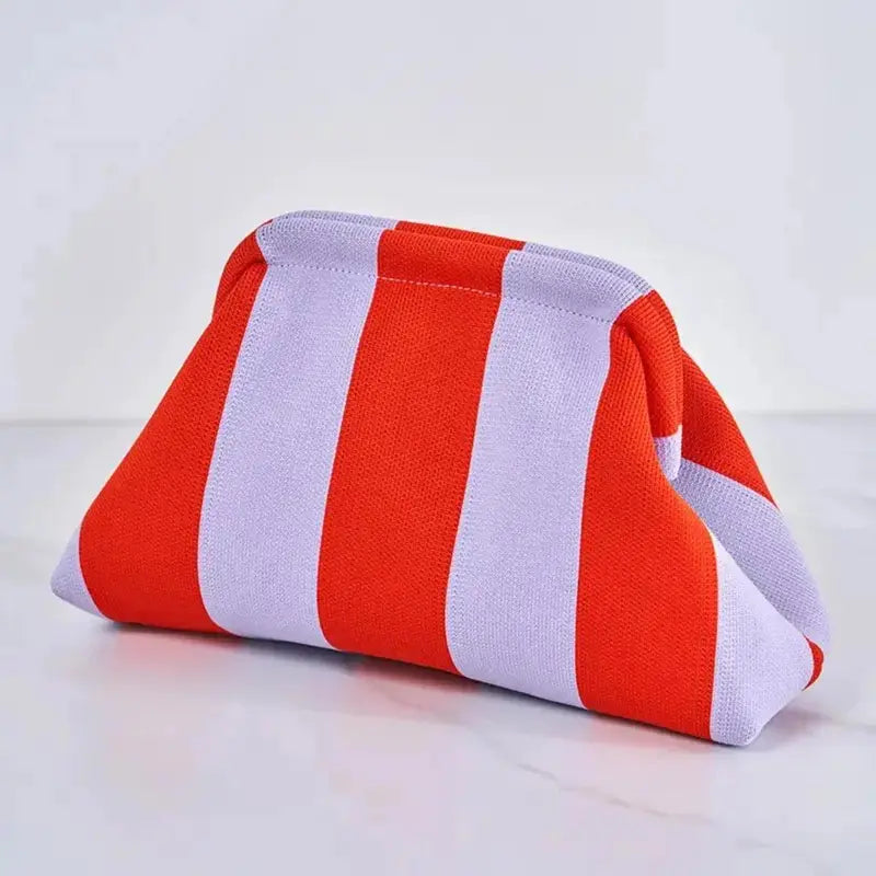 Showtime Striped Frame Clutch