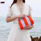 Showtime Striped Frame Clutch