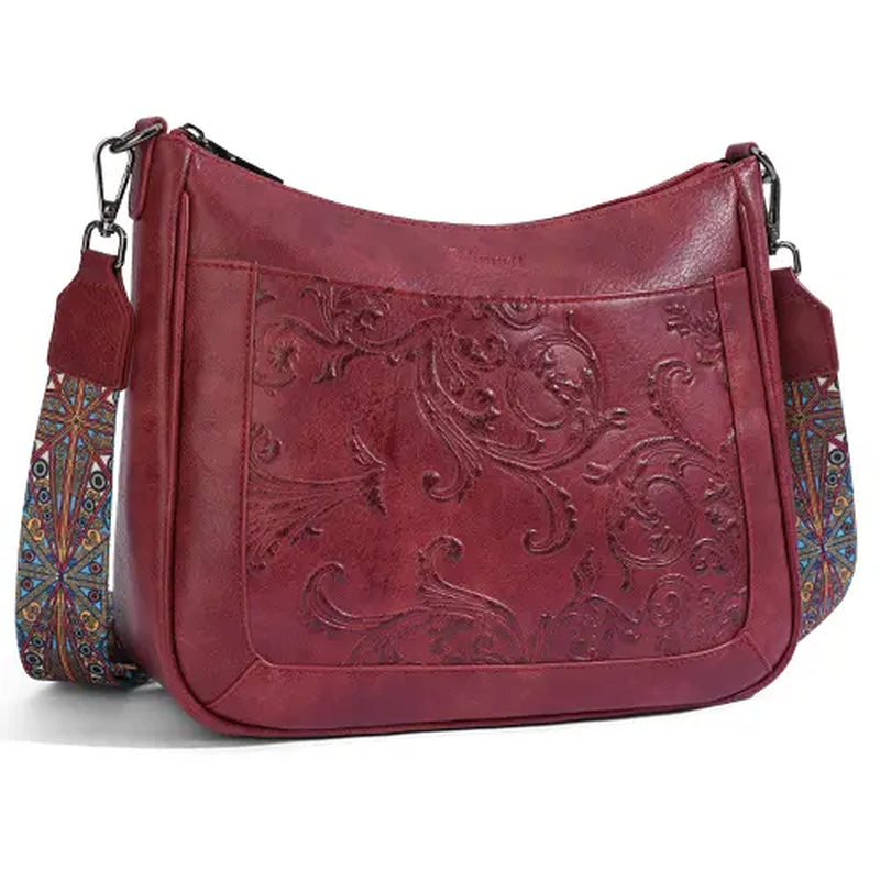 Arabesque Embossed Shoulder Bag