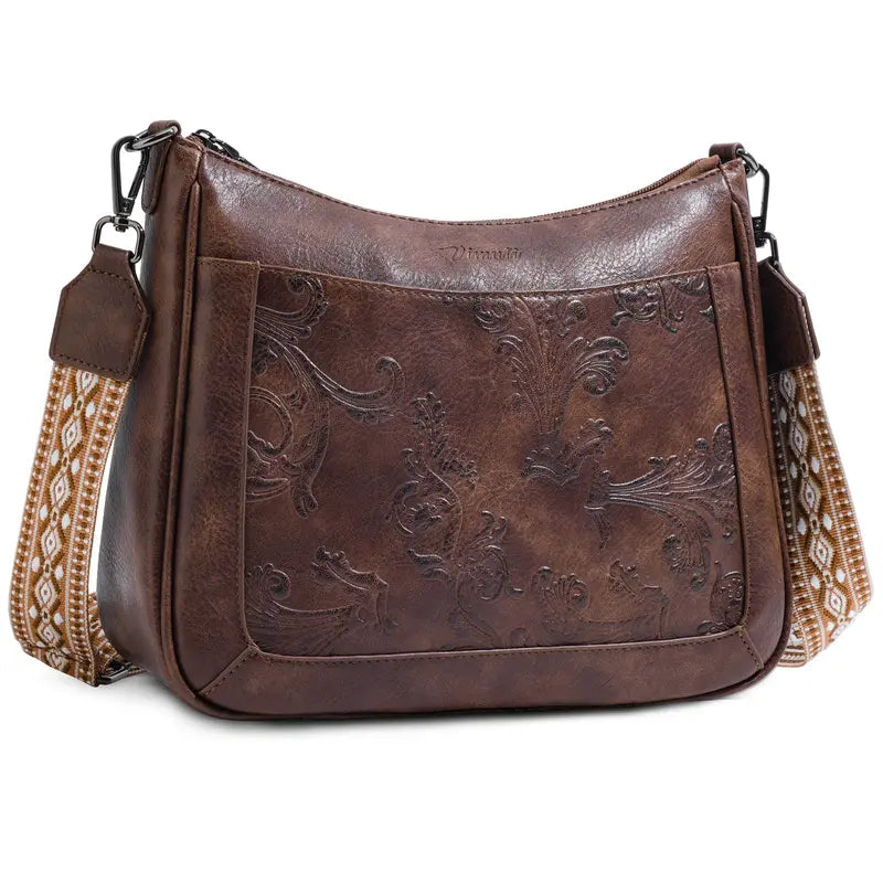 Arabesque Embossed Shoulder Bag