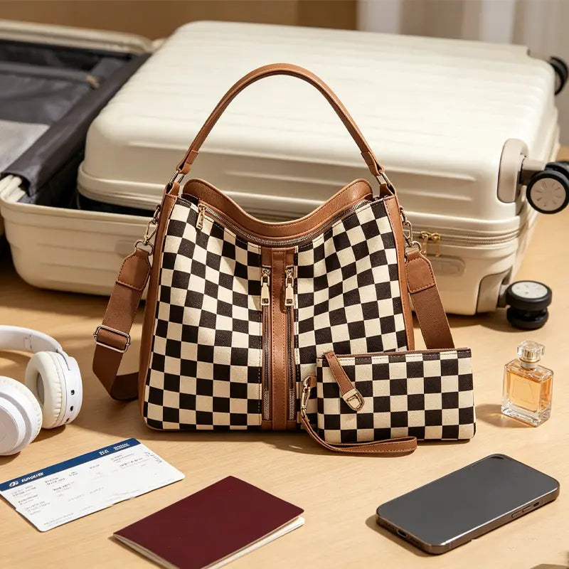 Gambit Checkered Bag & Pouch