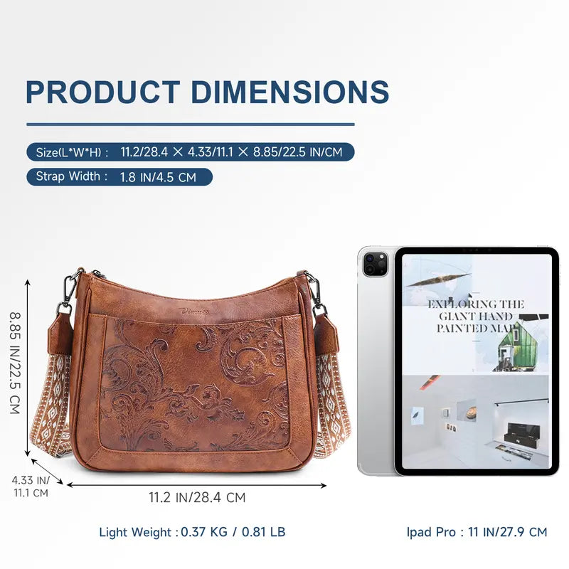 Arabesque Embossed Shoulder Bag