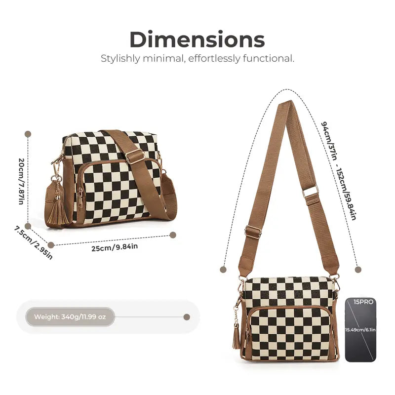Tartan Tassel Crossbody Bag