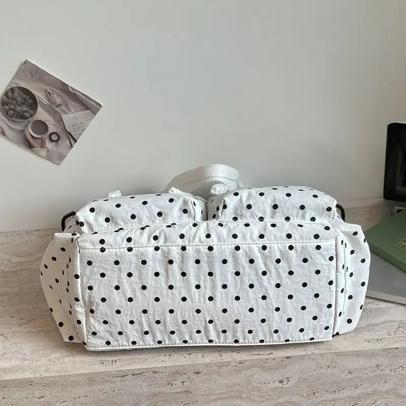 Cheeky Polka-Dot Pocket Tote