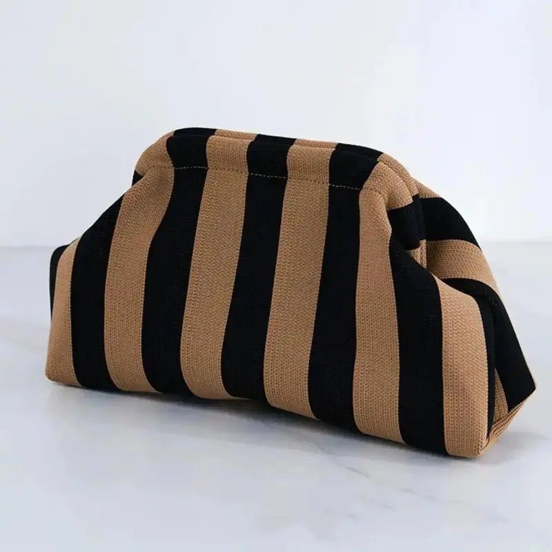Showtime Striped Frame Clutch