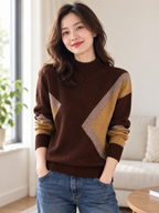 Modern Muse Colour-Block Sweater worn by a female model