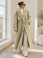City Stroll Longline Coat worn by a female model