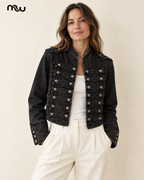 Rockstar Washed Button Jacket — female model presentation — primary — MW