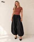 Swagger Cotton Balloon Trousers — female model presentation — primary — MW