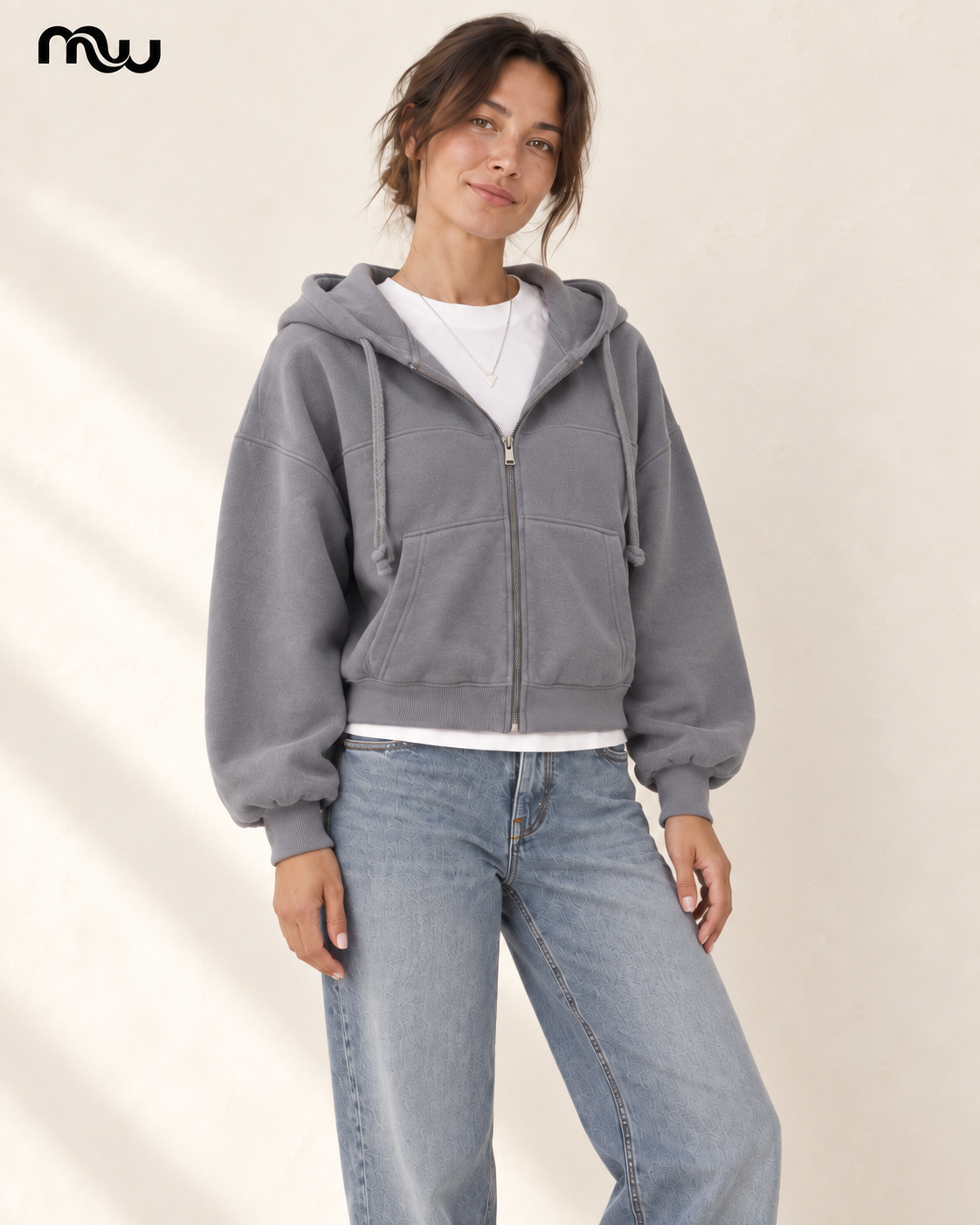 Haze Cropped Zip Hoodie — Moussewear lifestyle image