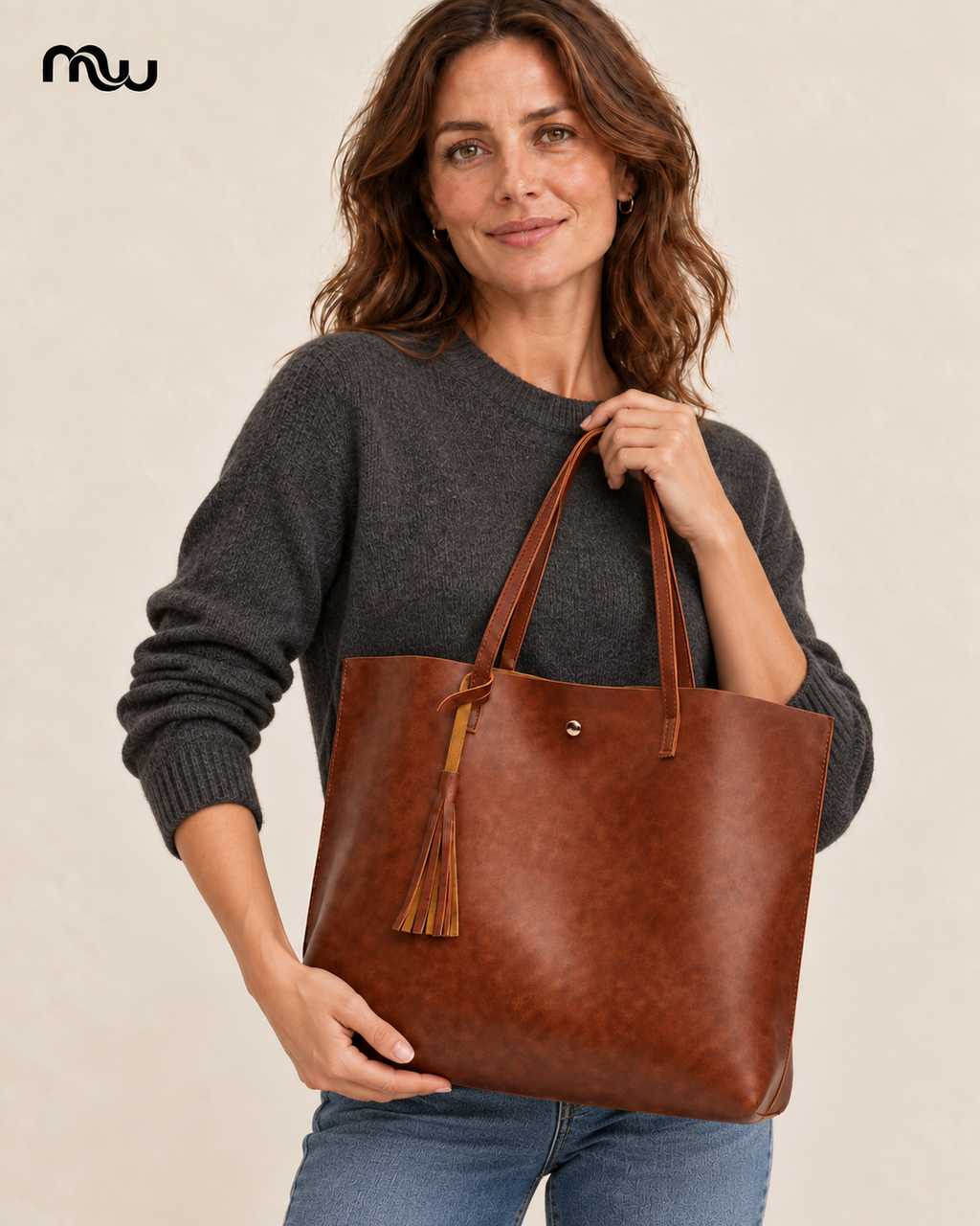 Shopaholic Tassel Shopper Tote — Moussewear detail image