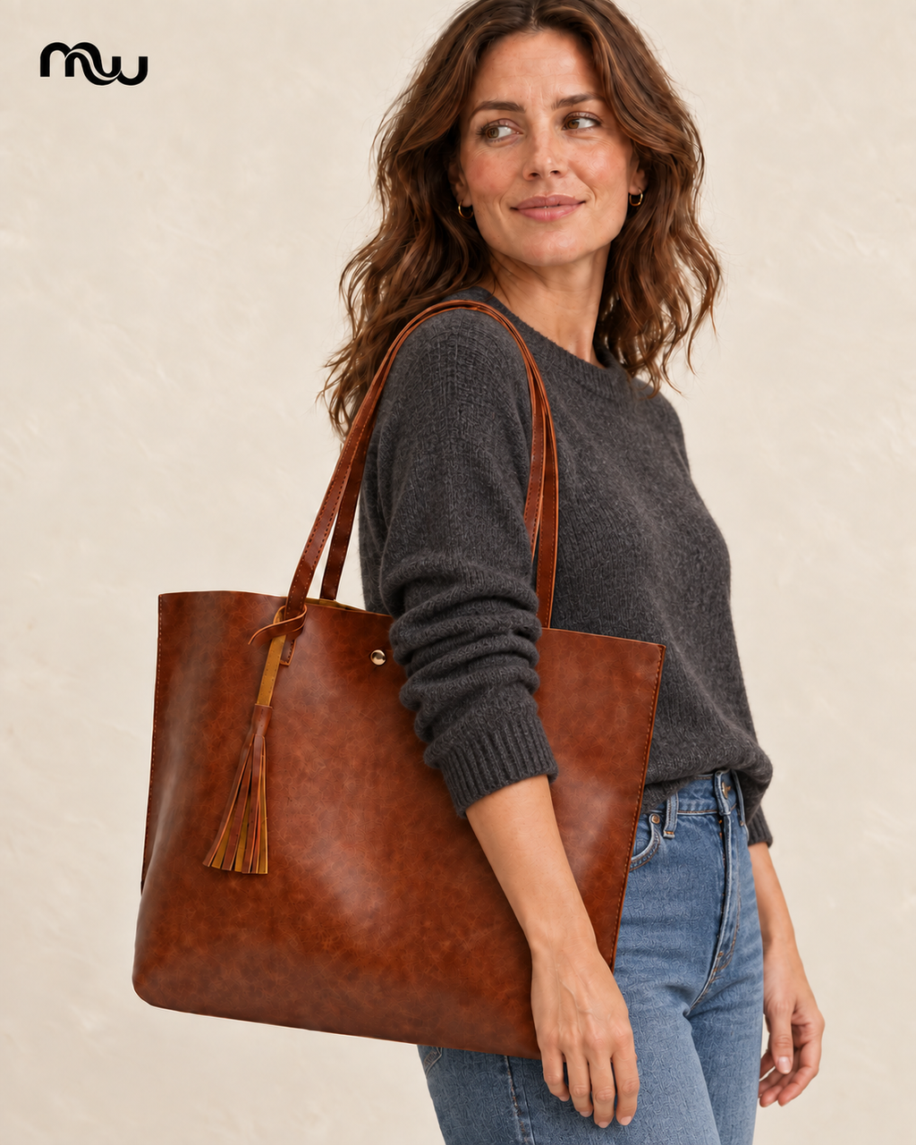 Shopaholic Tassel Shopper Tote — Moussewear primary image