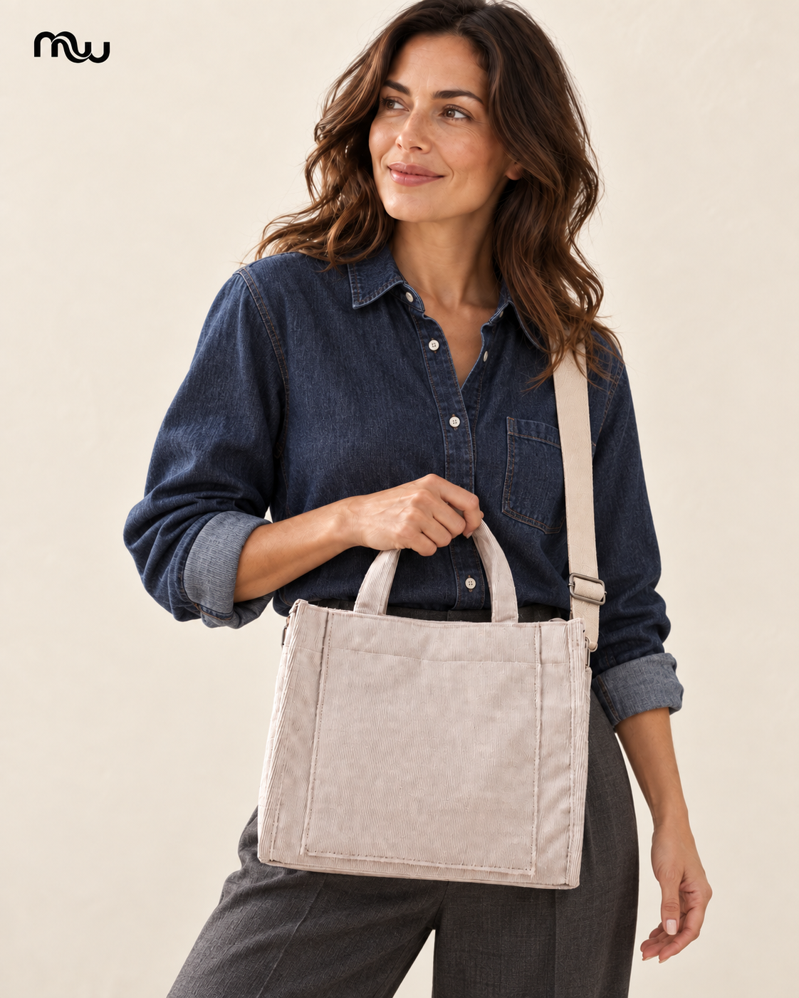 Shoreline Corduroy Shoulder Bag — Moussewear primary image