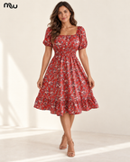Vestido de flores con volantes Fiesta en el Jardín — imagen principal de Moussewear