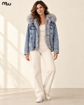 Outlaw Fur-Collar Denim Jacket — Moussewear primary image
