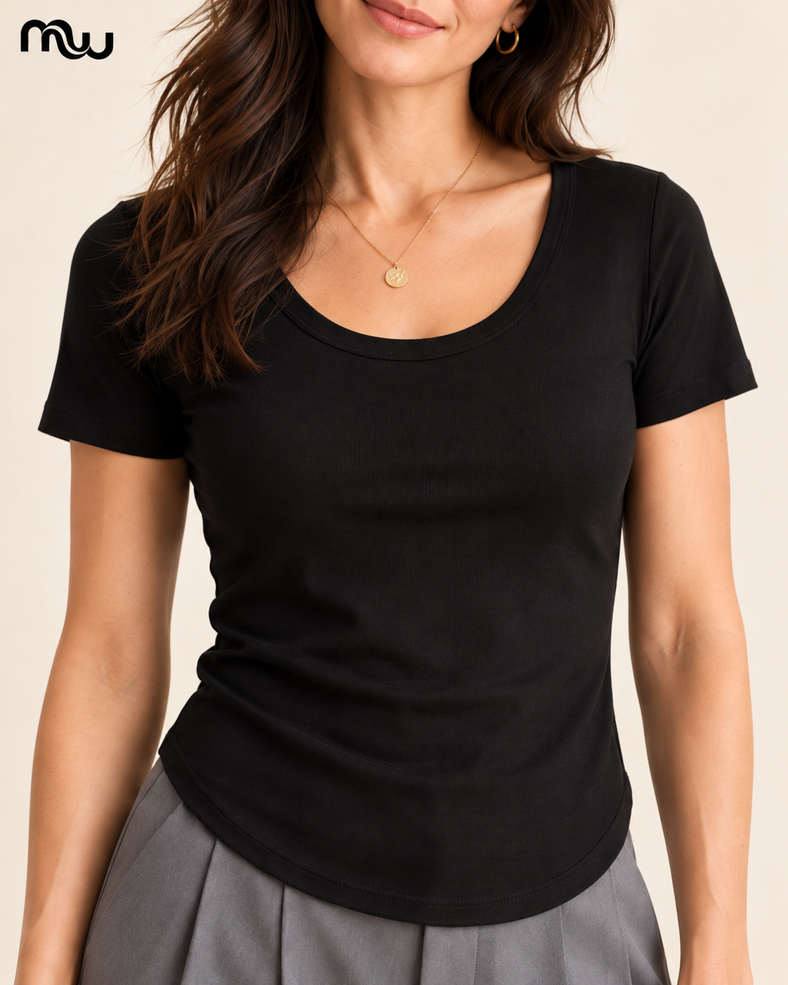 Camiseta de escote amplio Instinto — imagen de detalle de Moussewear