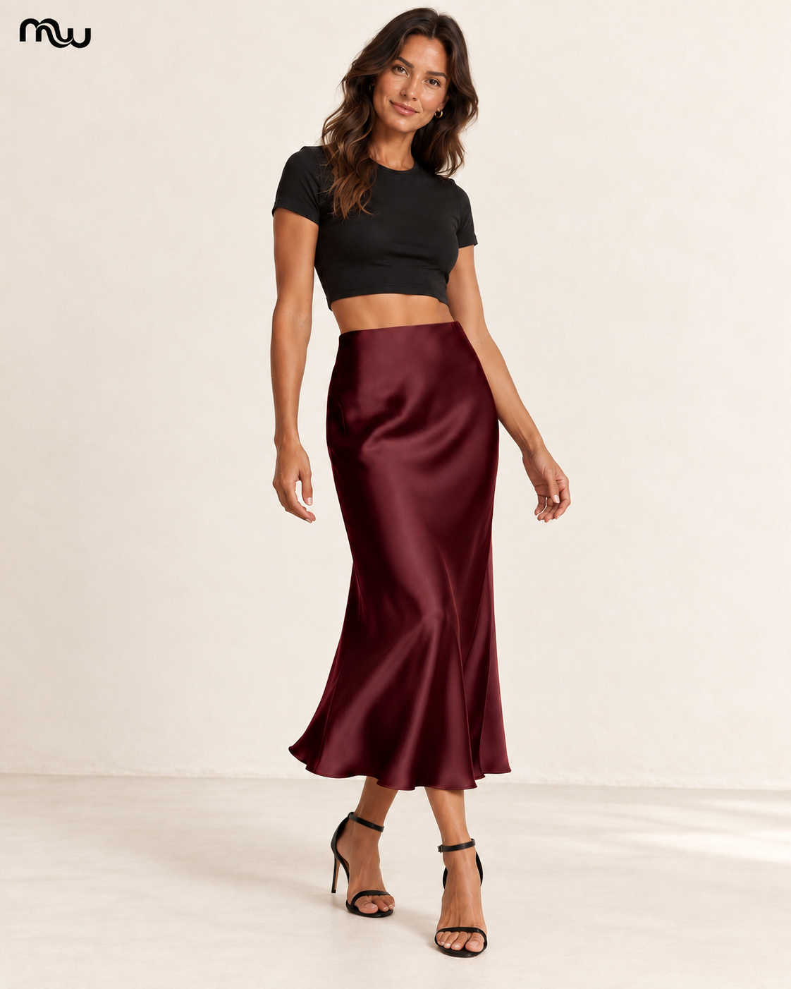Slow Dance Bias-Cut Satin Skirt — Moussewear lifestyle image