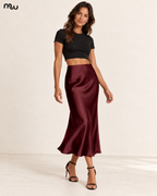 Slow Dance Bias-Cut Satin Skirt — Moussewear lifestyle image