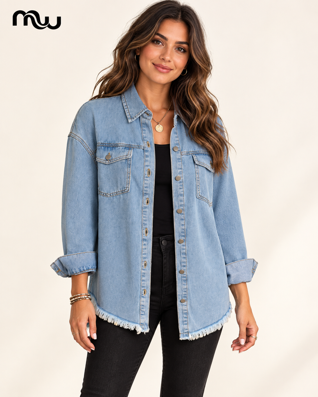 Renegade Raw-Hem Denim Overshirt — Moussewear lifestyle image