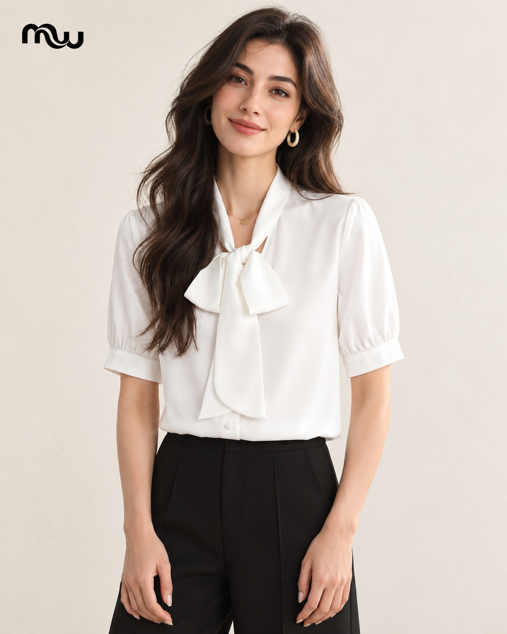 Blusa satinada con lazada Segunda Cita — imagen principal de Moussewear
