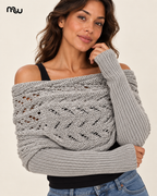 Cocoon Grey Knit Sleeve Scarf — Moussewear detail image