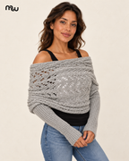 Cocoon Grey Knit Sleeve Scarf — Moussewear lifestyle image