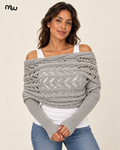 Cocoon Grey Knit Sleeve Scarf — Moussewear primary image